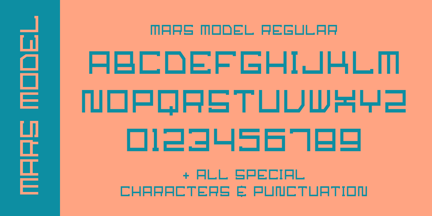 Przykład czcionki Mars Model Bold Italic